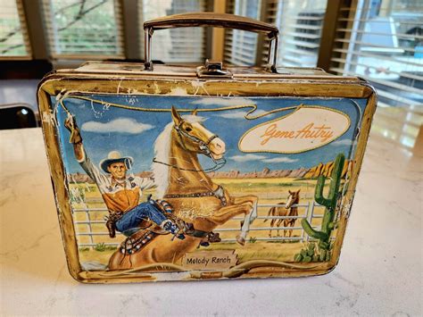 Vintage Rare 1954 Gene Autry Metal Lunchbox No Rust Great 